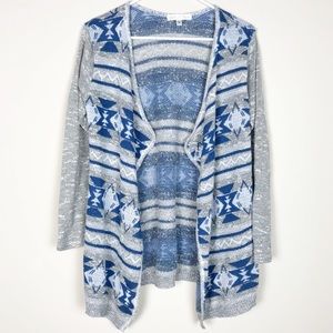Knitworks Aztec Print Oversized Open Cardigan
